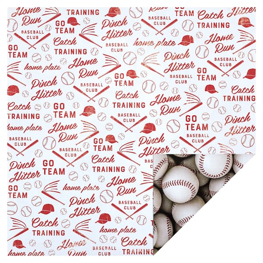 Baseball Double-Sided Cardstock Paper by Recollections&#x2122;, 12&#x22; x 12&#x22;